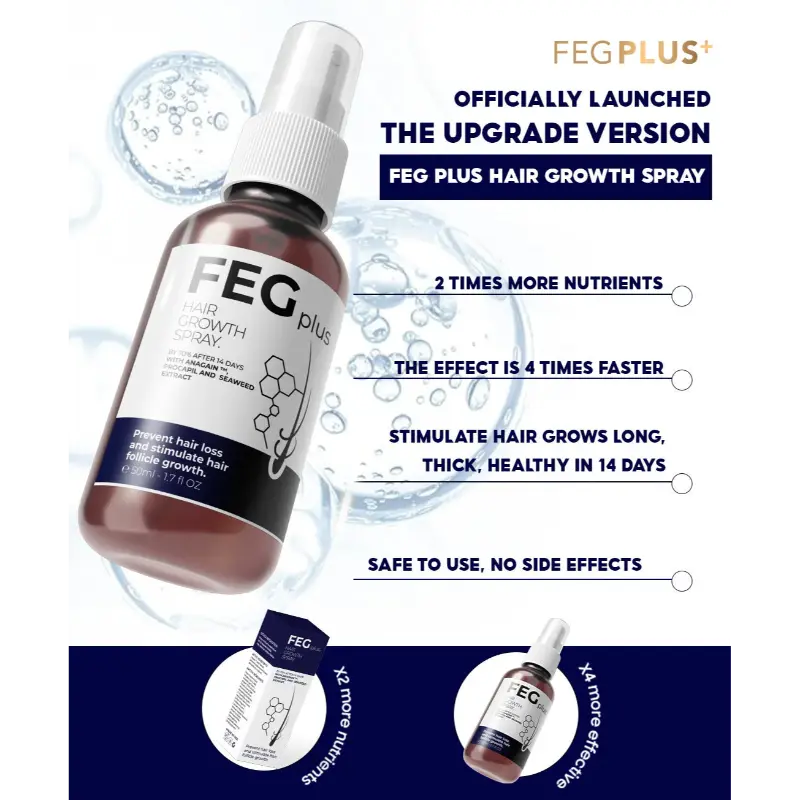 FEG Plus Hair Growth Spray | Strong Hair Regrowth Formula | 50ml
